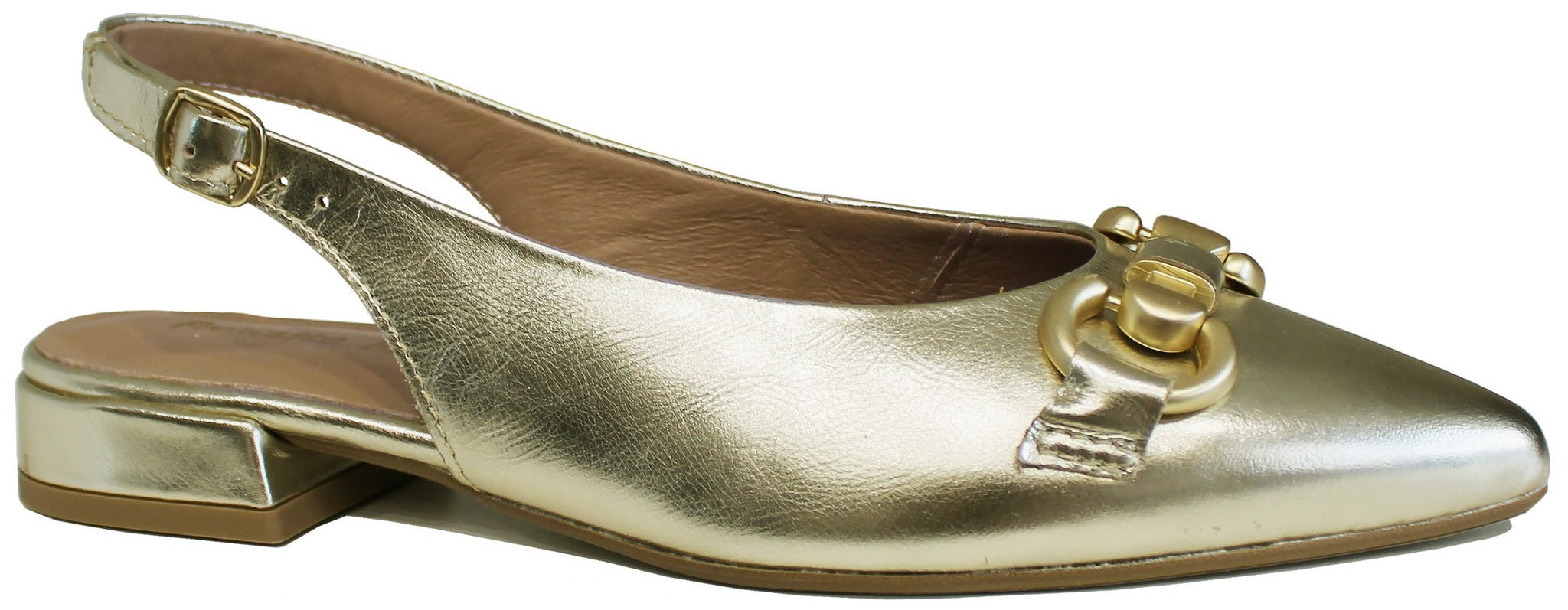 scarpe donna ballerina slingback a punta bassa con fibbia morsetto dorato elegante articolo francesco brunelli ba4102 in vera pelle oro platino pellame molto morbido e accessori oro con cinturino alla caviglia tallone 100% made in italy scarpe con negozio a civitanova marche collezione moda primavera estate calzature artigianali online spedizione in tutta italia pagamento alla consegna