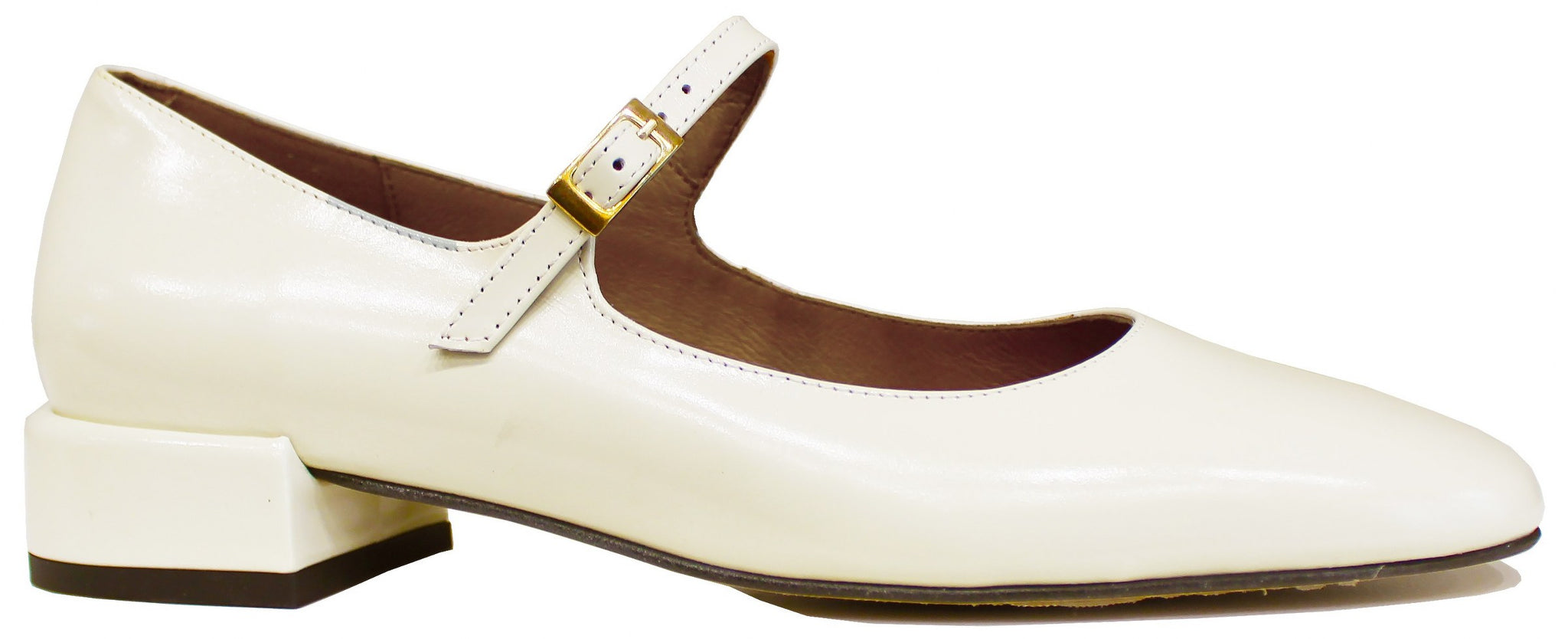 scarpe donna mary jane tendenza ballerina a punta quadrata con cinturino sul collo del piede angel alarcon 24515 in vera pelle bianco panna con tacco basso comodo calzature artigianali online con negozio a civitanova marche collezione moda spedizioni in tutta Italia pagamento alla consegna