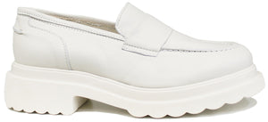 scarpe donna tendenza crown mocassino fl elegante sportivo liscio senza accessorio in vera pelle bianco ottico con suola in eva leggerissima e alta calzature artigianali online moda 100% made in italy con negozio a civitanova marche spedizioni in tutta Italia e pagamento alla consegna