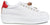 scarpe donna di tendenza sneaker casual eleganti in vera pelle bianca molto morbida con riporto dietro in pelle rossa e spilla accessorio a forma di campana con pietre brillanti e stella suola zeppa leggera alta rialzata calzature crown new marina cgib sp tpc modelli artigianali online 100% made in italy con negozio a civitanova marche collezione moda spedizioni in tutta Italia pagamento alla consegna soletta estraibile per plantare