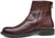 vista laterale scarpe uomo stivaletti di tendenza anfibi eleganti guido ferri articolo 1231 in vera pelle bufalo marrone sacher con cerniera posteriore fondo cucito in gomma antiscivolo effetto classico calzature 100% made in italy artigianali con negozio a civitanova marche moda autunno inverno spedizione in tutta Italia pagamento alla consegna