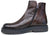 vista laterale scarpe uomo stivaletti di tendenza anfibi eleganti guido ferri articolo 1233 in vera pelle testa di moro marrone con cerniera laterale fondo in gomma antiscivolo calzature 100% made in italy artigianali con negozio a civitanova marche moda autunno inverno spedizione in tutta Italia pagamento alla consegna